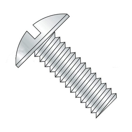 #10-32 X 5/8 In Slotted Truss Machine Screw, Zinc Plated Steel, 50 PK